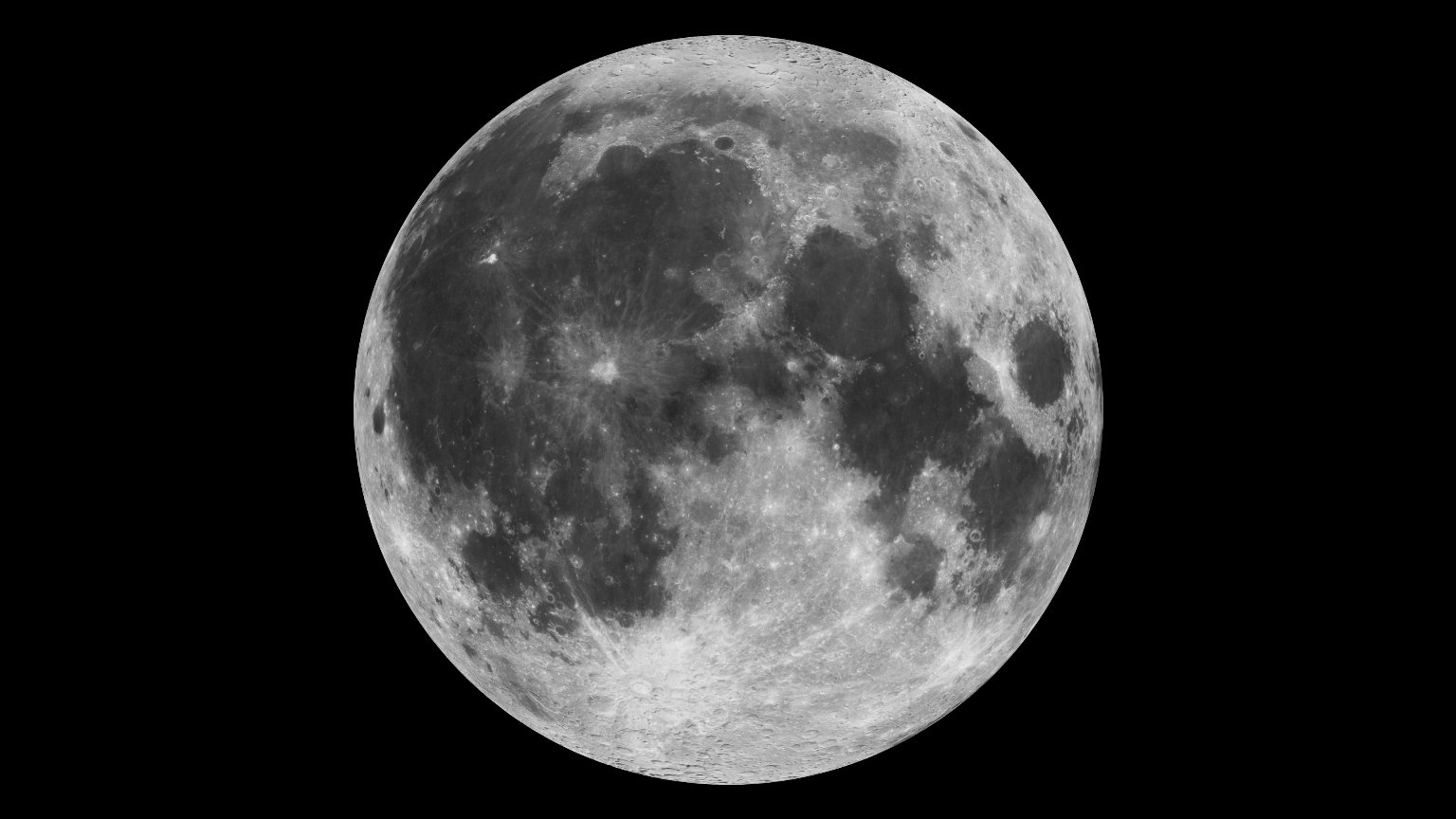 Full Moon composite image showing lunar surface craters and maria